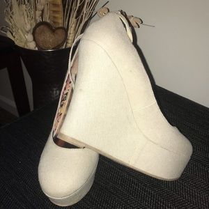 Madden Girl Beige or Nude Wedges